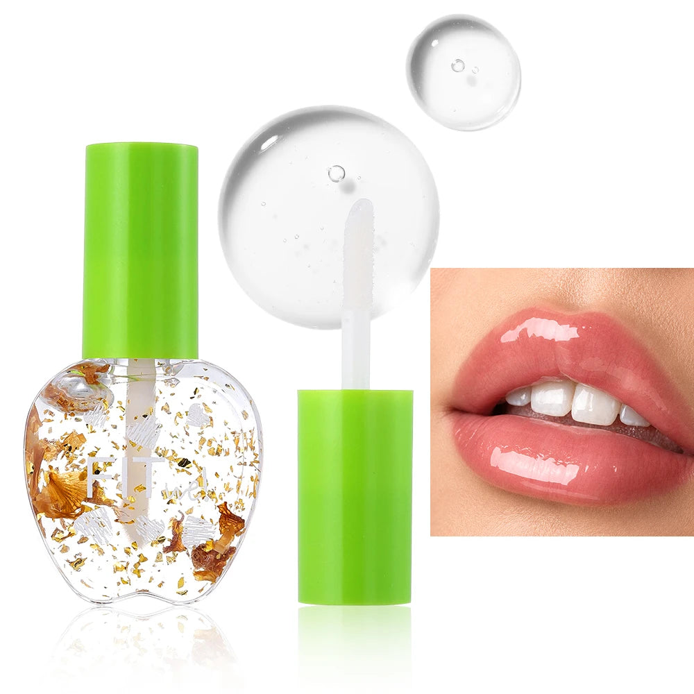 Julystar Gold Leaf Clear Lip Oil | Non-Sticky Glossy Lip Gloss Lip Oil Gloss QXL Gold Clear Lip Oil