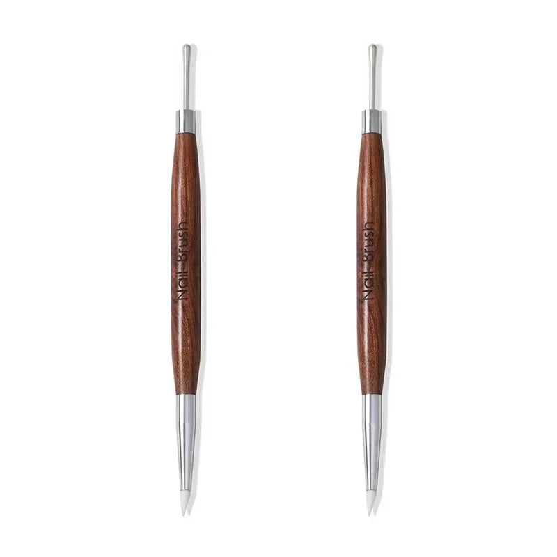 Double-Ended Silicone Poly Gel Nail Art Pen | Carving Spatula Nail Art Pen QXL 2pcs