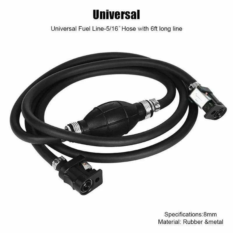 1.9m Outboard Fuel Line Kit 6mm/8mm Hose & Primer Bulb Marine Fuel Line Kit QXL