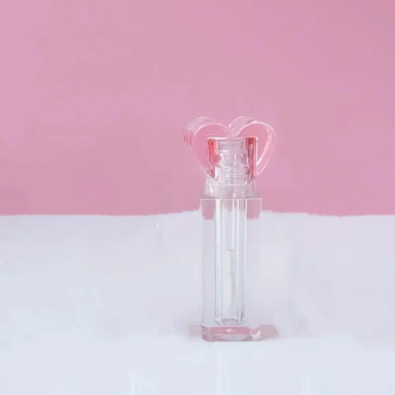 3.5ml Heart-Shaped Refillable Lip Gloss Tube | DIY Clear Container Lip Gloss Container QXL Pink