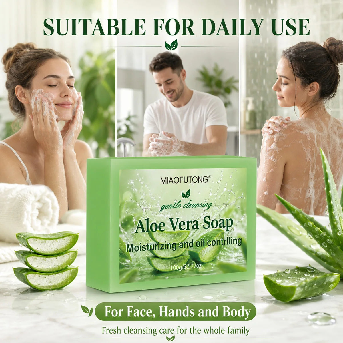 Aloe Vera Glycerin Bar Soap – Moisturizing Body Cleanser Moisturizing Bar Soap QXL