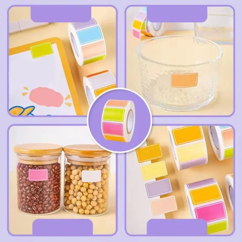 500-Count Waterproof Colored Name Labels – Write-On Sticker Roll Label Sticker Roll QXL