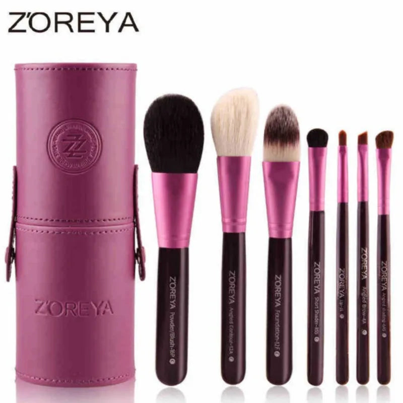 7-Piece Makeup Brush Set with PU Case | Eye, Face & Contour Makeup Brush Set QXL
