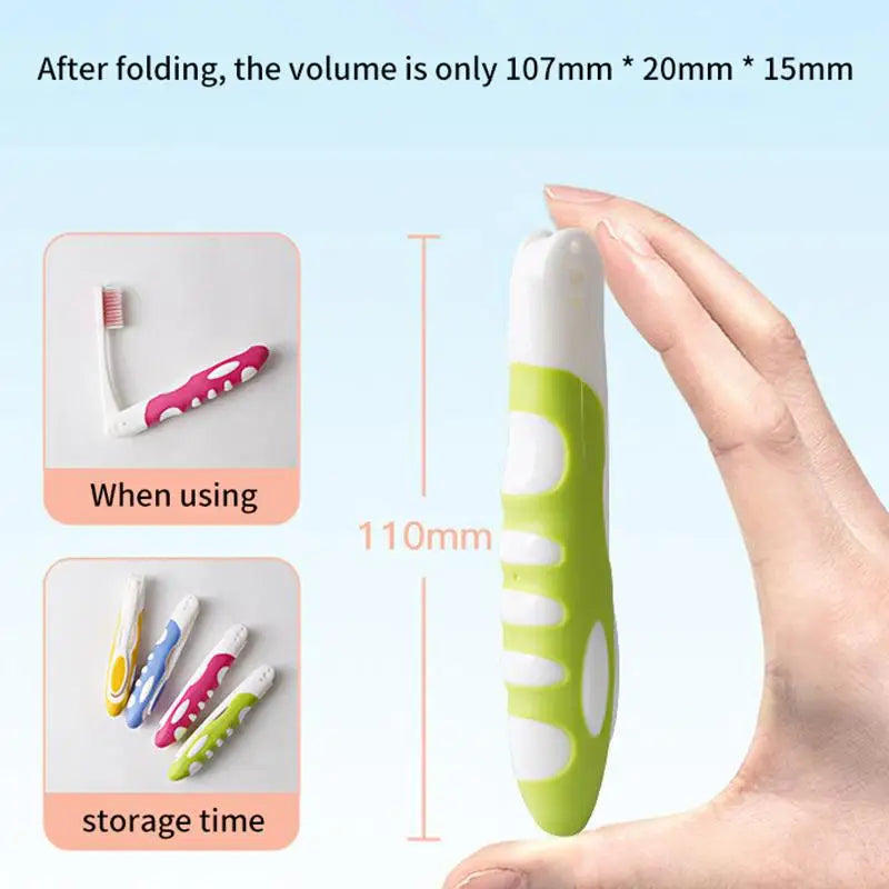 Folding Travel Toothbrush with Case | 2 & 4 Pack Compact Set Travel Toothbrush Set QXL