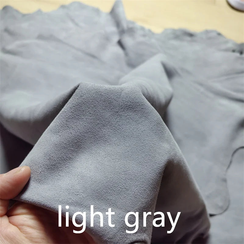 Grey Frosted Sheepskin Leather 0.7–1.0mm | DIY First Layer Hide Leather Crafting Fabric QXL light Gray Whole Sheepskin China Mainland