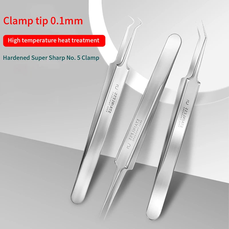 Blackhead Extractor Tweezers with LED Light | 3 Tip Styles Blackhead Extractor Tool QXL