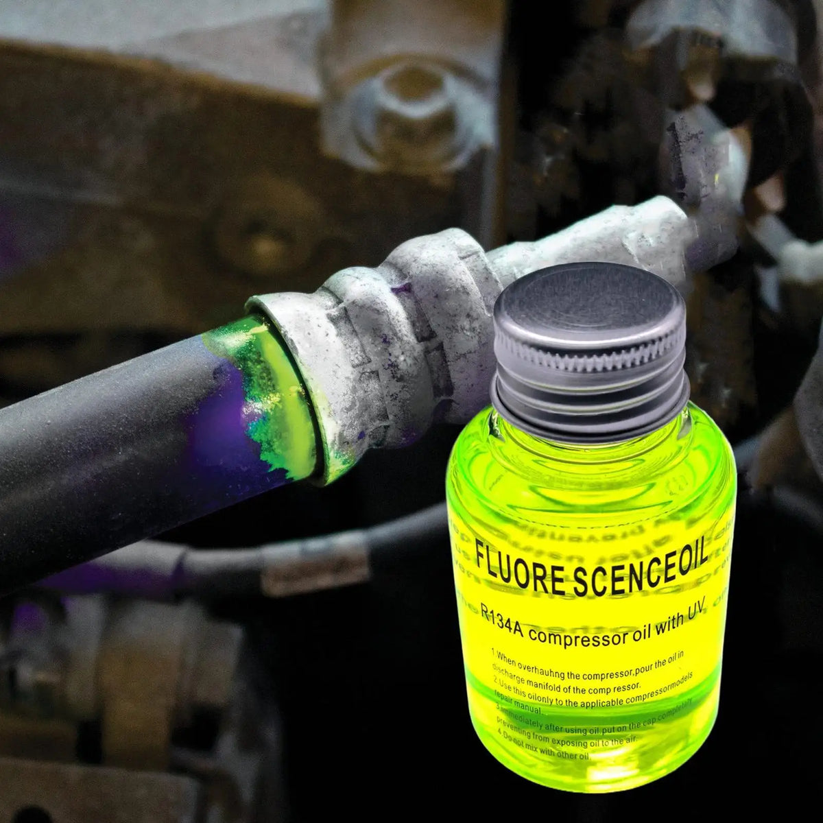 R134a Car AC Fluorescent Leak Detection Oil 60ml AC Leak Detection Oil QXL
