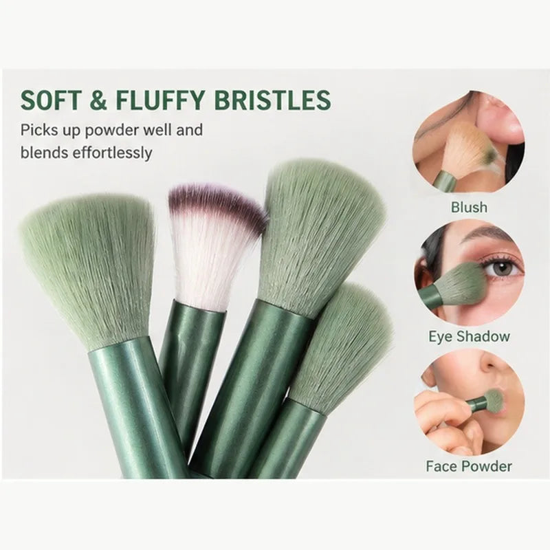 13-Piece Makeup Brush Set with Pouch | Soft Synthetic Bristles Makeup Brush Set QXL