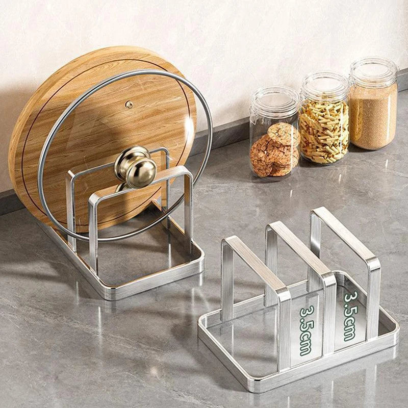 Stainless Steel Pot Lid & Cutting Board Organizer Rack Kitchen Storage Rack QXL
