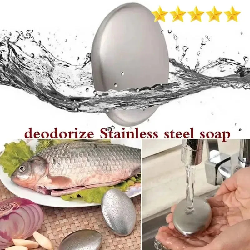 Stainless Steel Deodorizing Soap Bar | No Detergent Needed Deodorizing Soap Bar QXL