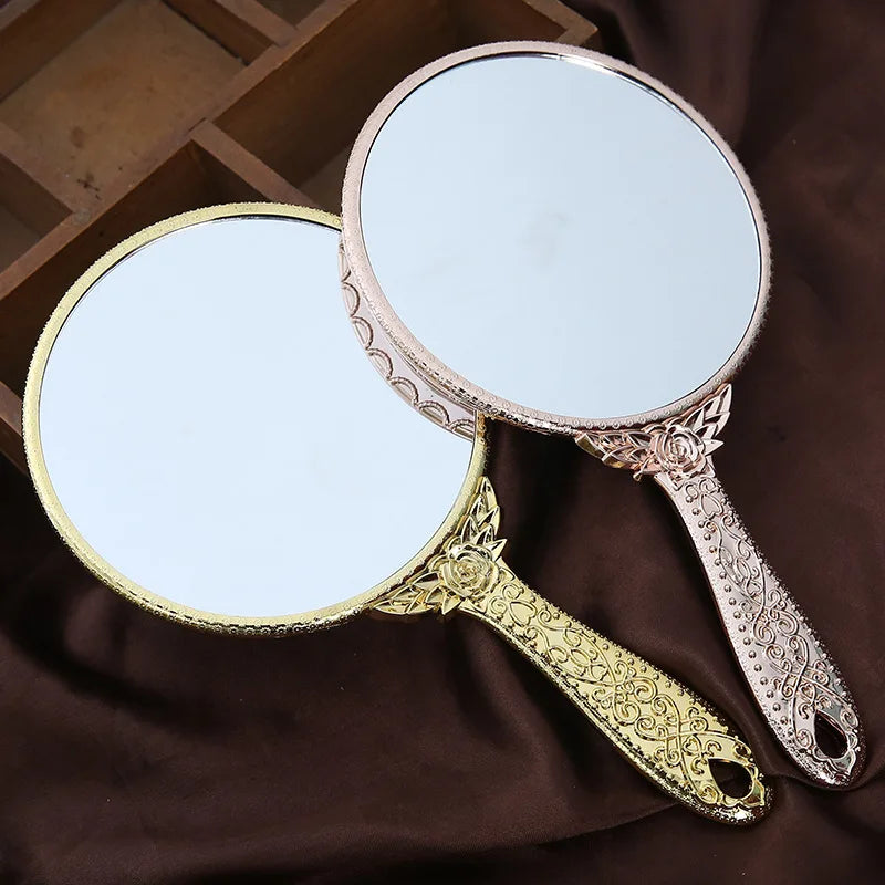 Vintage Handheld Makeup Mirror with Handle | Retro Vanity Handheld Vanity Mirror QXL
