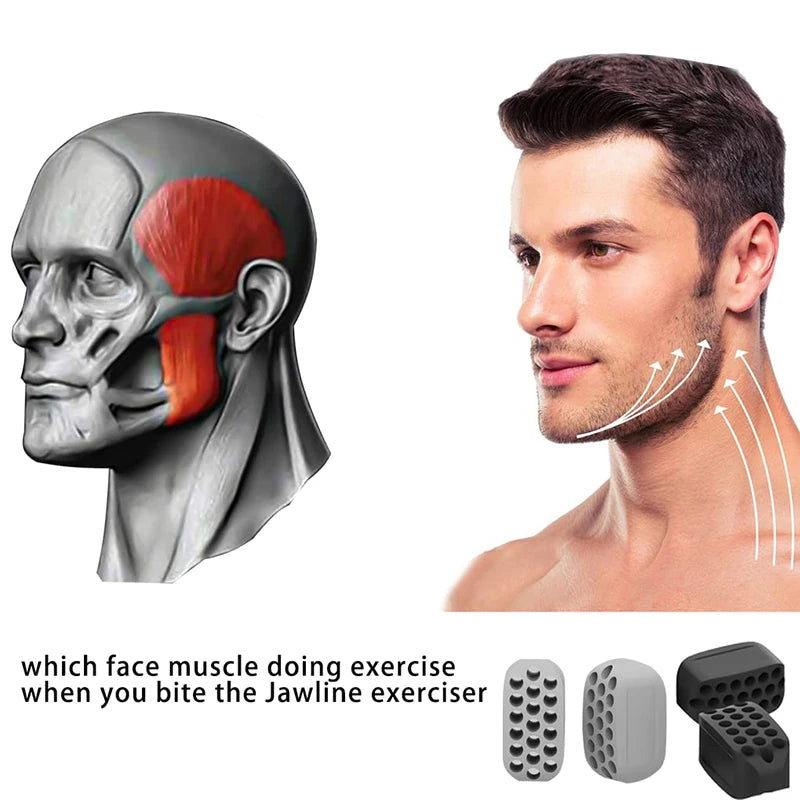 Silicone Jaw Exerciser & Facial Toner | Jawline Fitness Ball Facial Toning Tool QXL