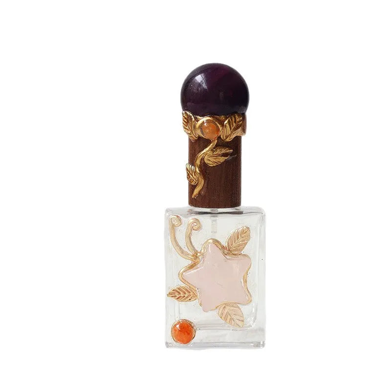 Crystal Topped Refillable Perfume Bottle | Gemstone Accents Decorative Perfume Bottle QXL