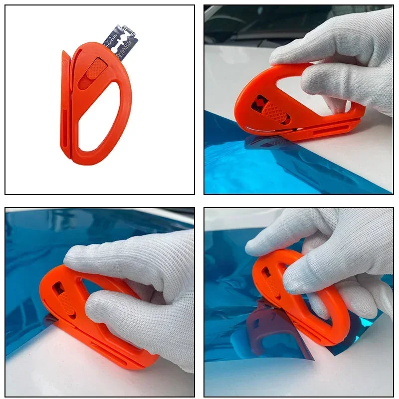 New Car Vinyl Tint Film Installation Tool Kit Rubber Scraper Magnetic Holder Wrapping Sticker Carving Knife with Spare Blades QXL