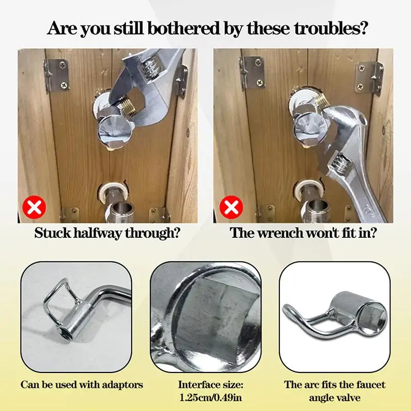 Mini Angle Valve Wrench | Stainless Steel Faucet Tool Angle Valve Wrench QXL