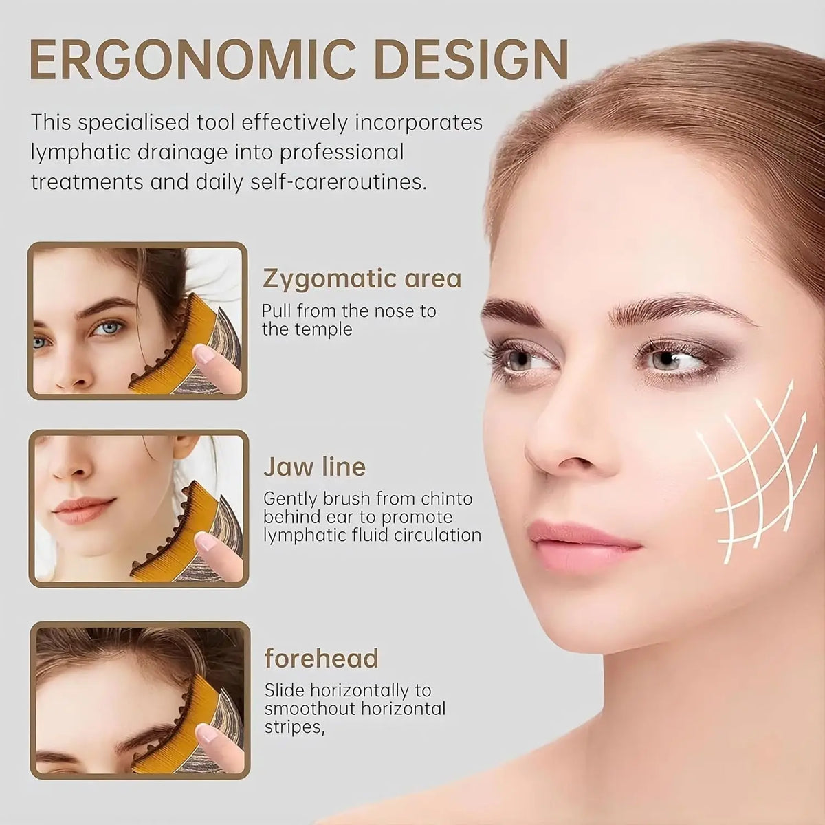 2-Pc Facial Sculpting Brush Set | Jawline & Contour Massage Facial Massage Brush QXL