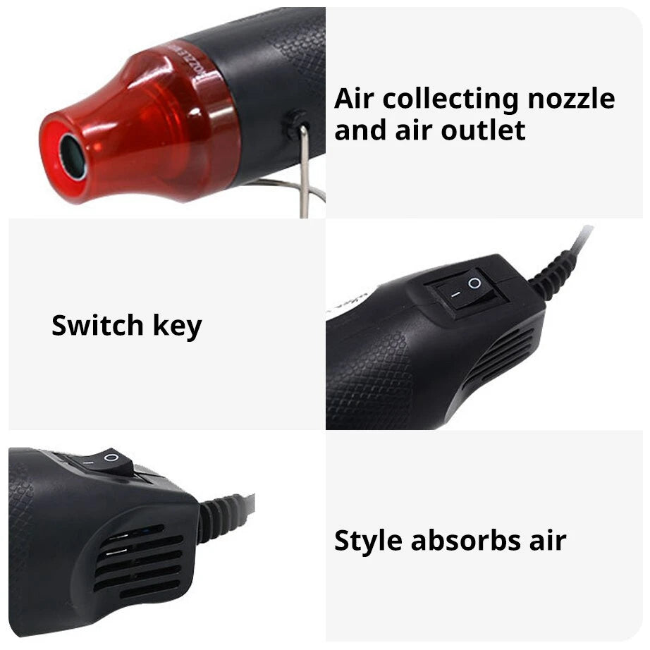 Mini Hot Air Gun 220V/110V with Stand | DIY Heat Blower Tool Mini Heat Gun QXL