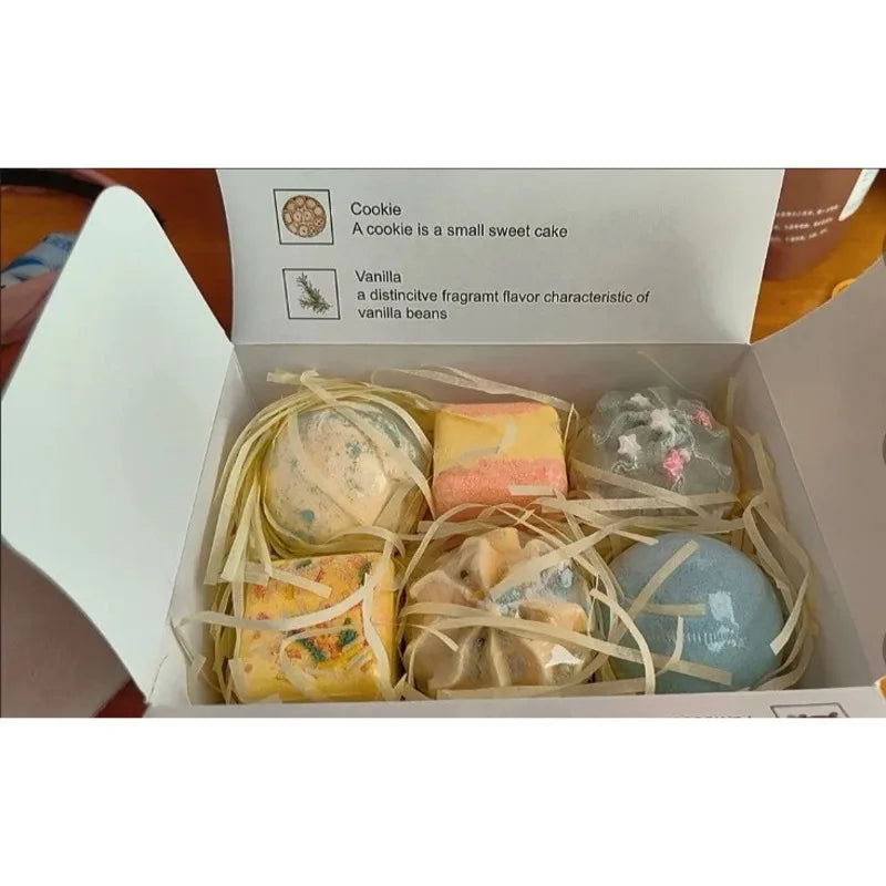 Cake Bath Salt Ball Set | Sea Salt & Essential Oil Soak 6pc Bath Salt Set QXL