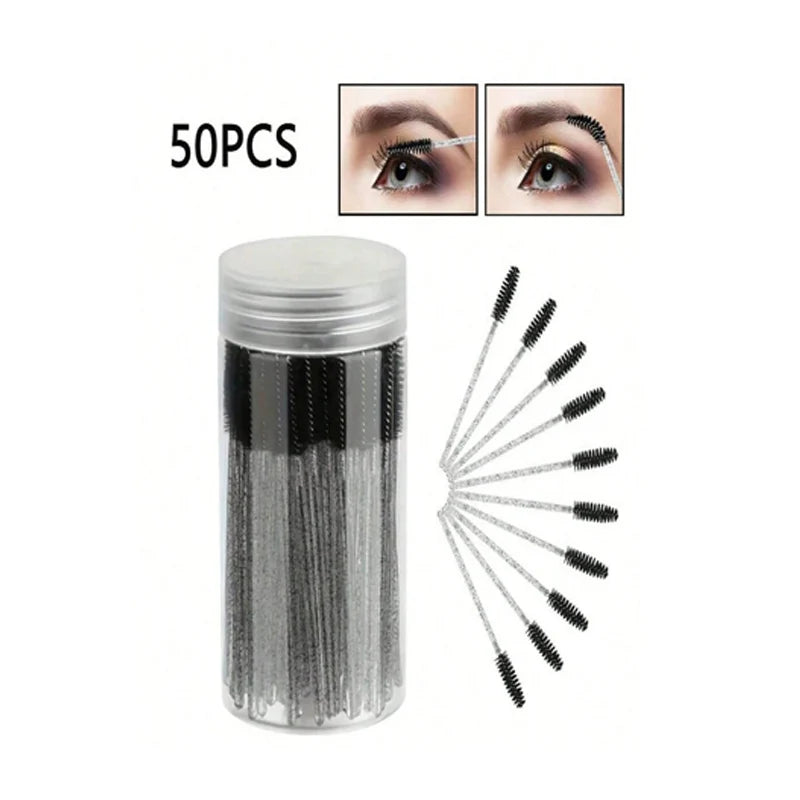 50/100-Pack Disposable Spoolie Brushes & Mascara Wands for Lashes Disposable Spoolie Brushes QXL 50PCS
