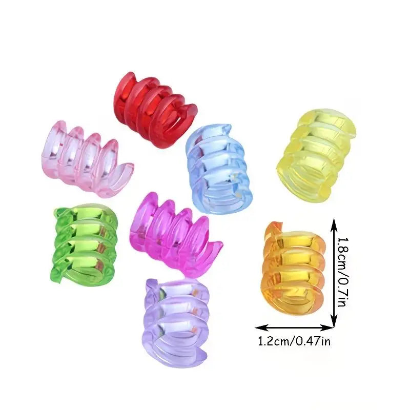 100-Pack Colorful Transparent Hair Beads | Large Hole Braiding Hair Braiding Beads QXL