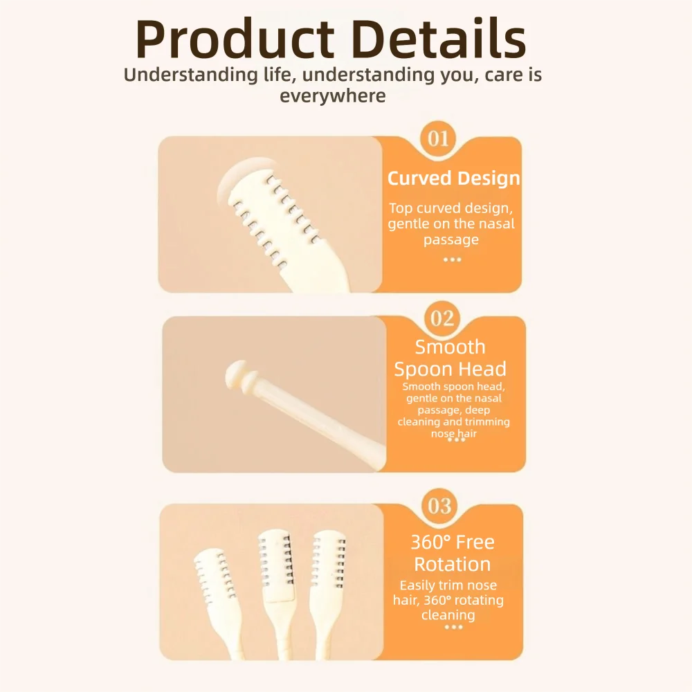 Manual Nose Hair Trimmer | Washable Double Head Nasal Razor Nose Hair Trimmer QXL