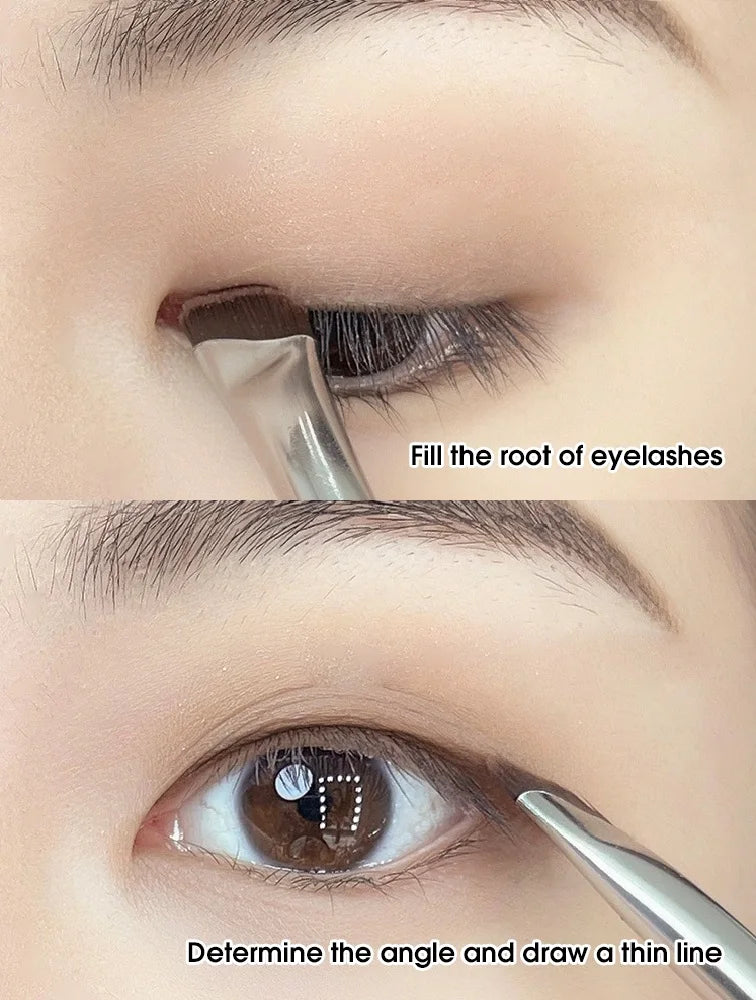 GECOMO Sickle Eyeliner & Eyebrow Brush | Bevel Knife Edge Eye Makeup Brush QXL