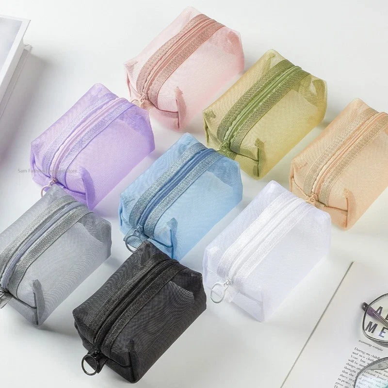 Mini Mesh Zipper Pouch | Breathable Nylon Storage Bag Mini Mesh Pouch QXL