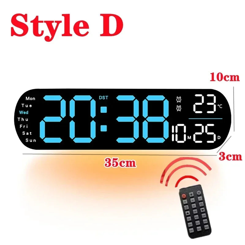 Dreamburgh Large LED Digital Wall Clock with Remote & Ambient Light LED Wall Clock QXL D
