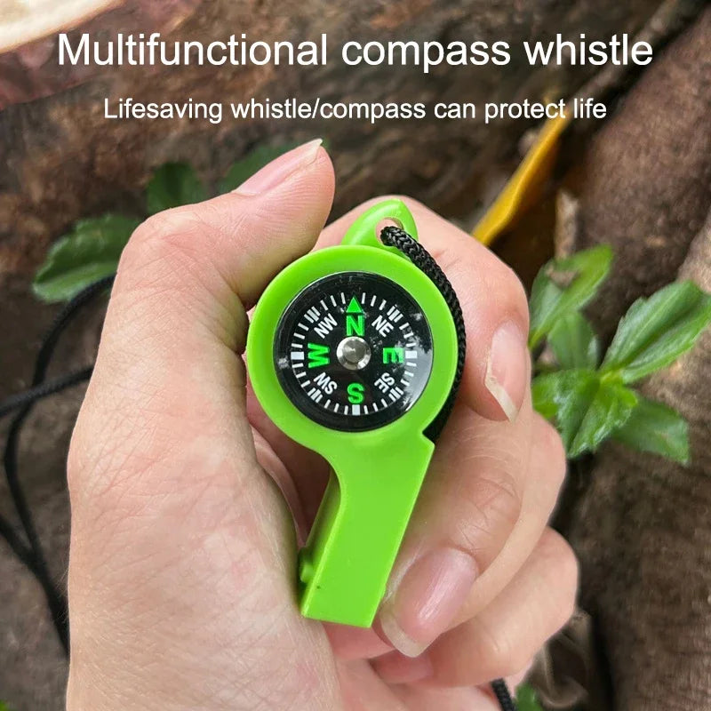2-in-1 Survival Whistle & Compass | Camping Hiking Tool Survival Whistle Compass QXL
