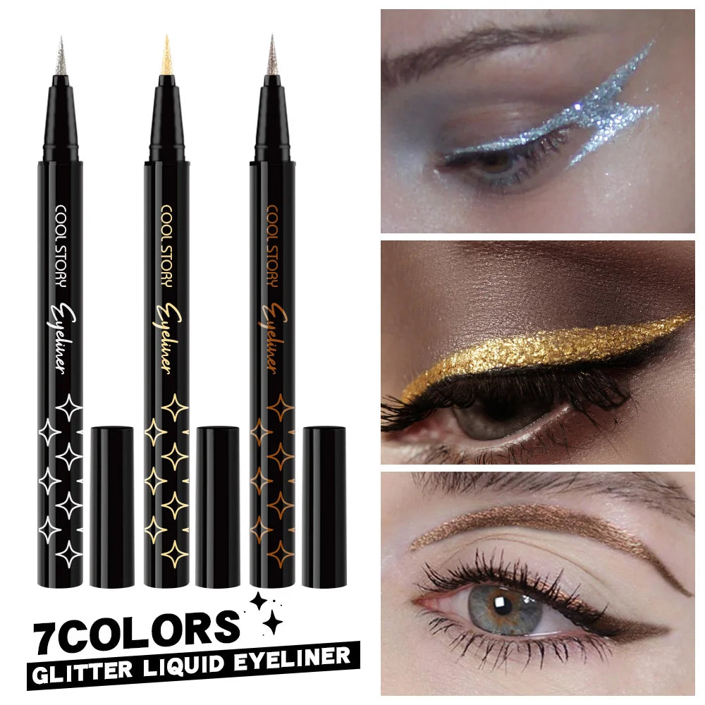 VERONNI Glitter Metallic Eyeliner Pen | Waterproof Eyeshadow Glitter Eyeliner Pen QXL