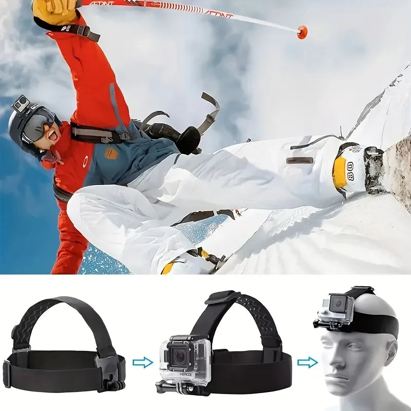 Headband Mount for DJI Osmo Action, Insta360 & GoPro Camera Head Mount QXL