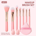 10-Pc Pink Makeup Brush Set – Face & Eye Brushes | KOSSHOW Makeup Brush Set QXL Pink