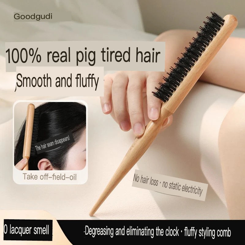 Fine-Tooth Bristle Styling Comb for Curly & Fluffy Hair Hair Styling Comb QXL