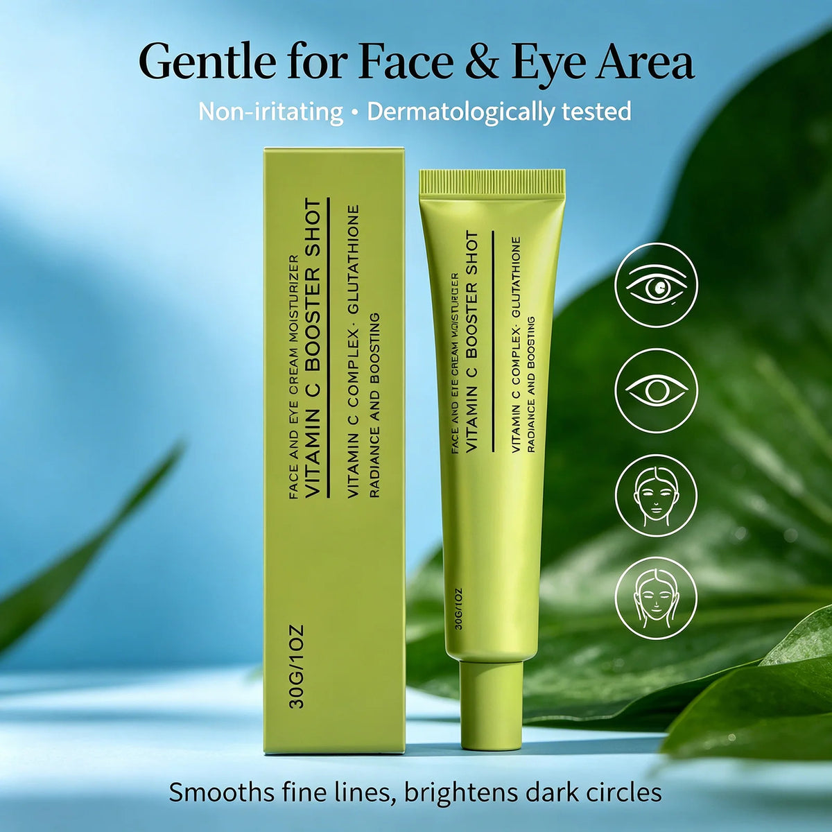 Vitamin C & Niacinamide Face & Eye Cream | Brightening Moisturizer Brightening Face Cream QXL