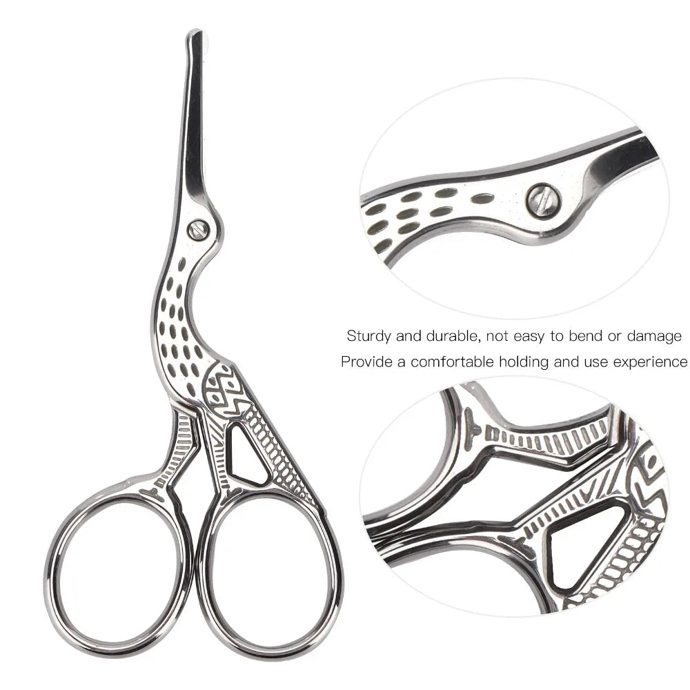 Blunt Tip Nose Hair Scissors | Stainless Steel Crane Design Nose Hair Scissors QXL