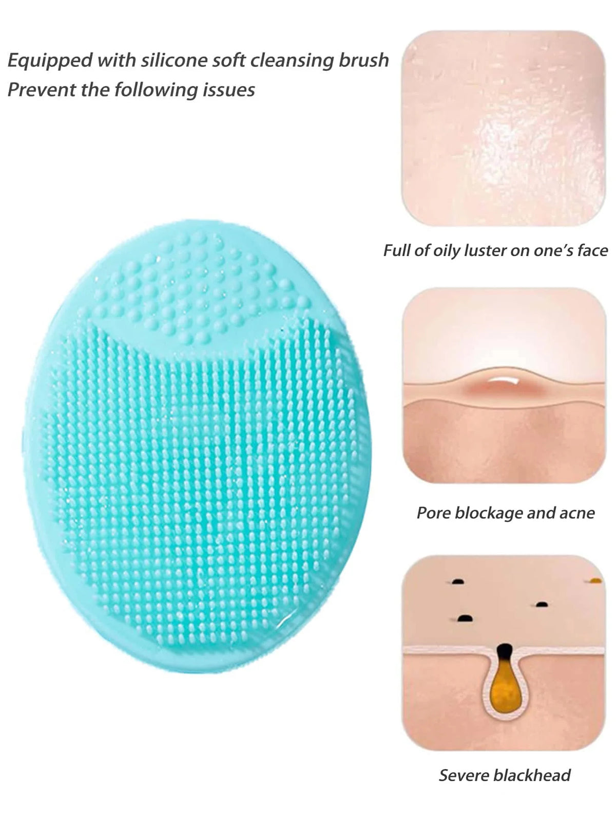 Silicone Facial Cleansing Brush | Deep Pore Scrub Exfoliator Facial Cleansing Brush QXL