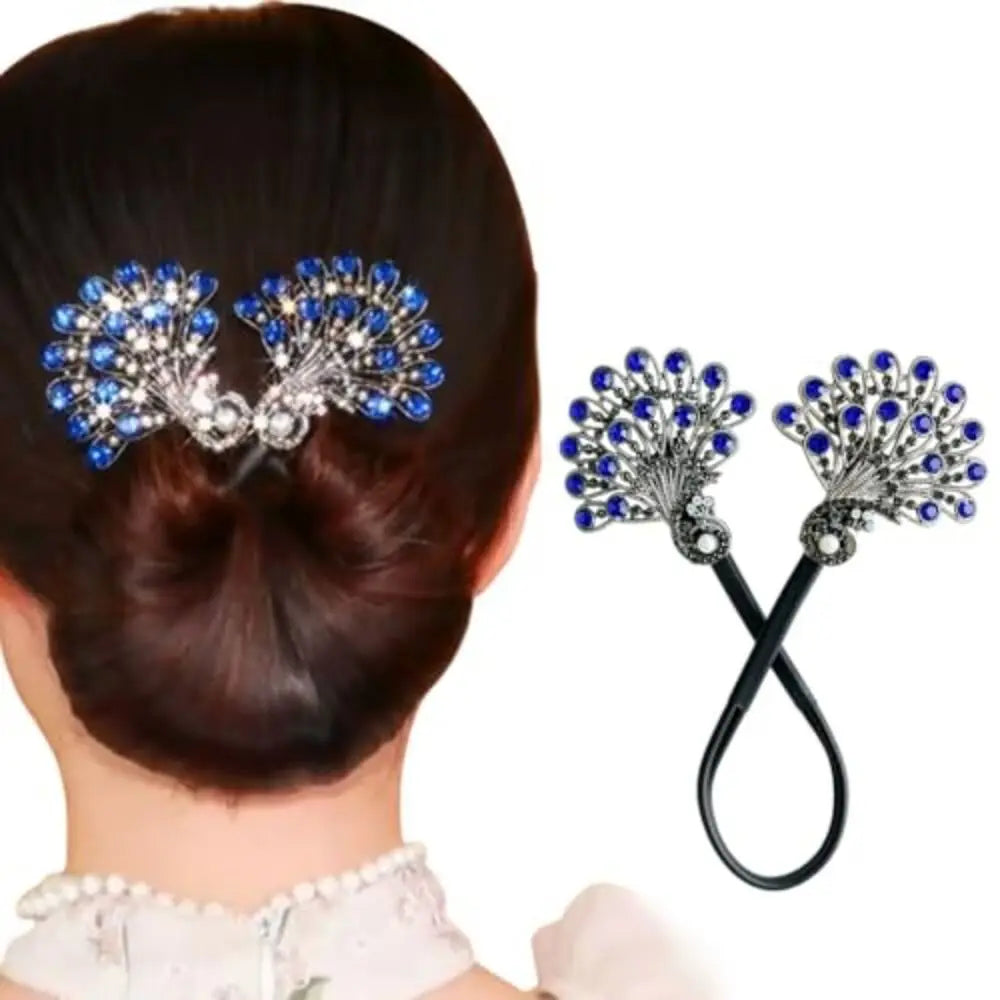 Peacock Hair Bun Maker Twist Snap Tool | Elegant Style Hair Bun Maker QXL