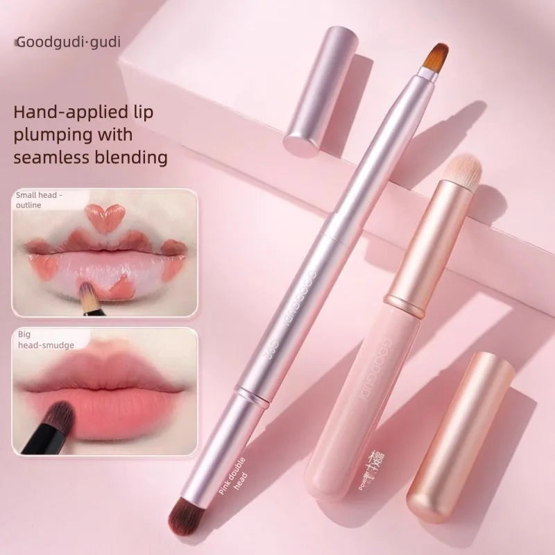 Dual-Head Retractable Lip & Concealer Blending Brush with Cap Lip Blending Brush QXL