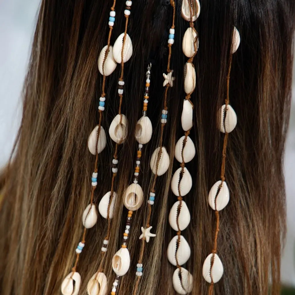 Bohemian Shell Tassel Hair Clip | 6 Styles Beaded Conch Pendant Shell Hair Clip QXL