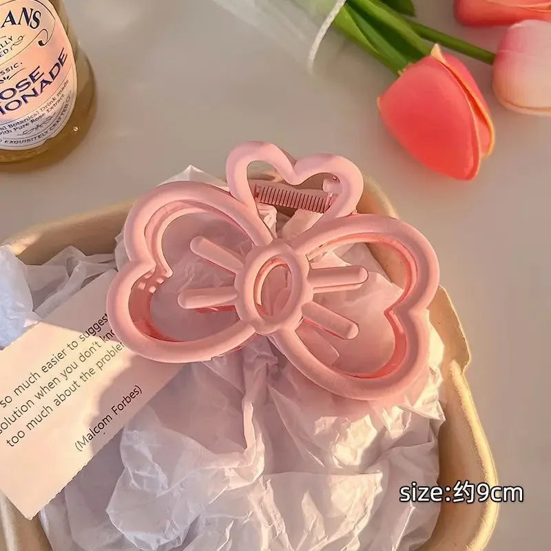 Sweet Candy Bow Claw Hair Clip | Fashion Crab Clip for Women Claw Hair Clip QXL pink