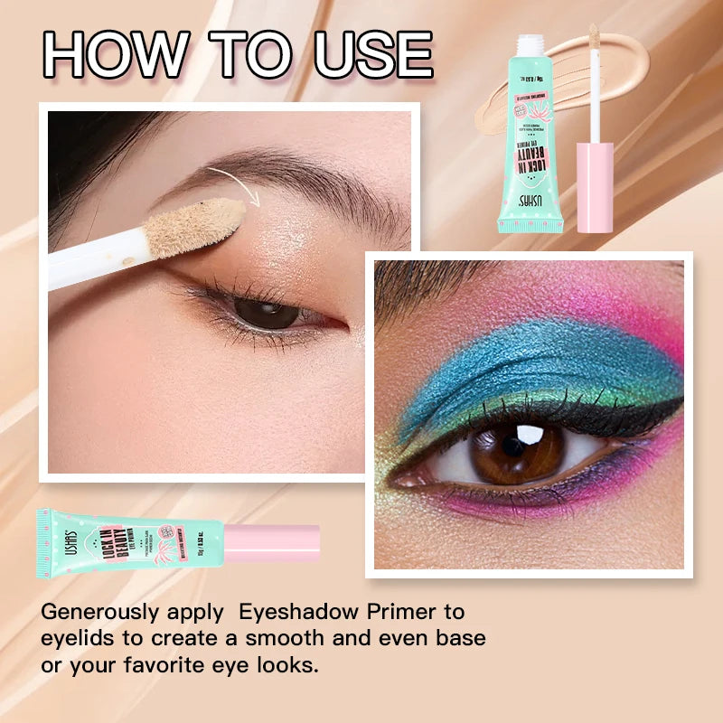 USHAS Eyeshadow Primer – Long-Lasting Smudge-Proof Eye Base Eyeshadow Primer QXL