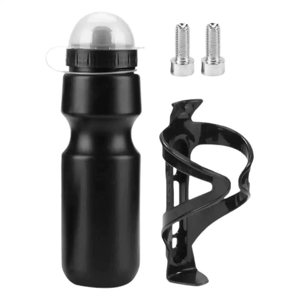 Bicycle Water Bottle 650ml | Dust Cover & Push-Pull Nozzle Cycling Water Bottle QXL Black