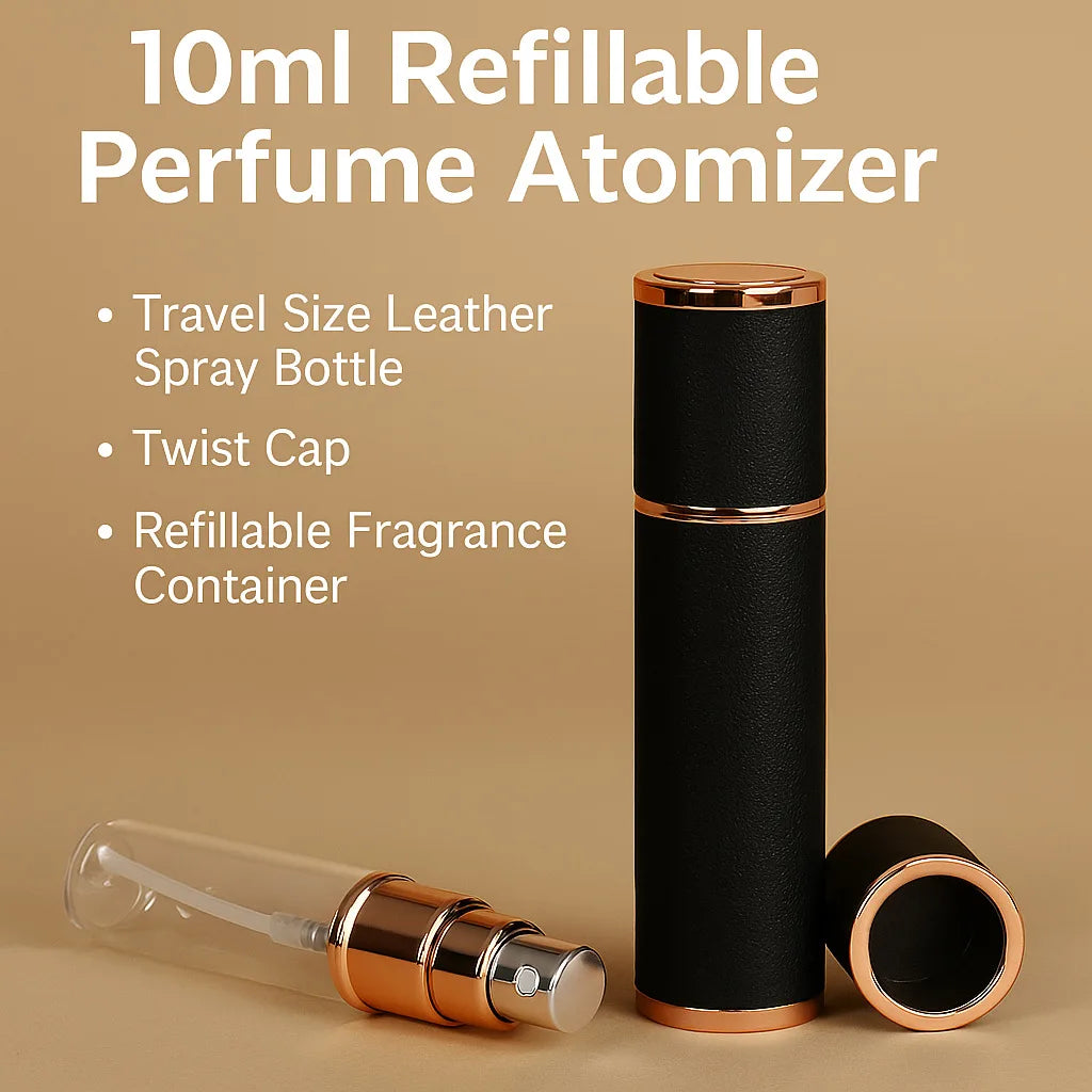 10ml Refillable Travel Perfume Spray Bottle | PU Leather Perfume Atomizer QXL