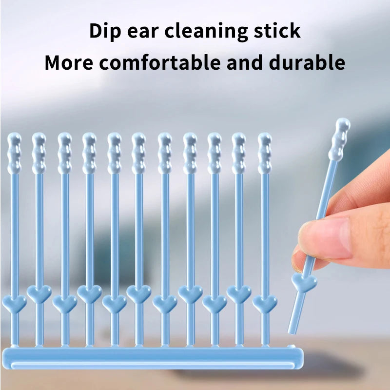 24-Pack Silicone Sticky Earwax Remover Swabs | Disposable Ear Cleaner Ear Cleaning Swabs QXL