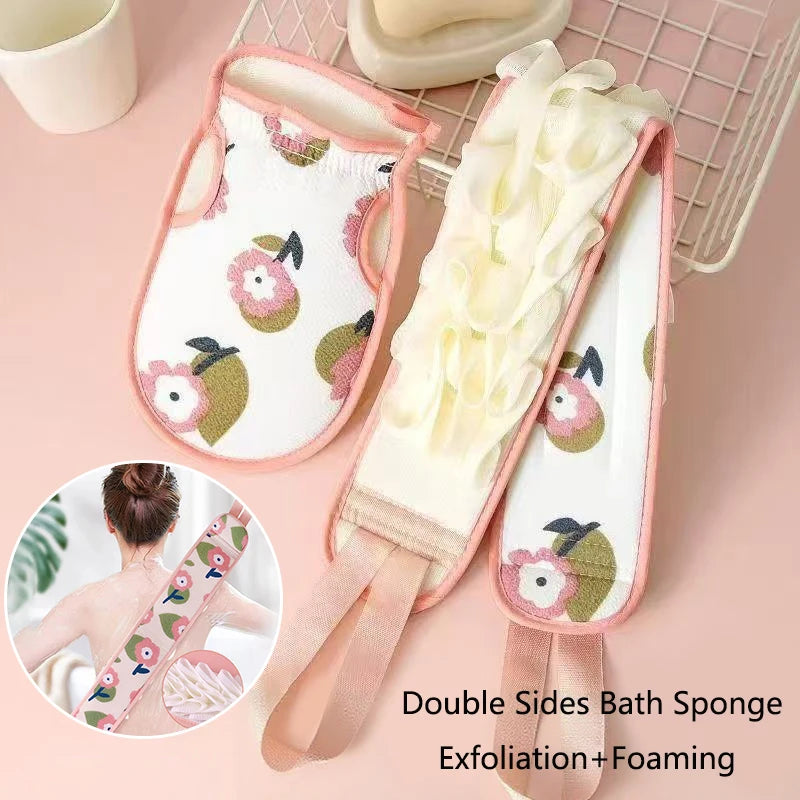 Double-Sided Shower Mesh Sponge | Exfoliating Bath Scrubber Bath Scrubber Sponge QXL