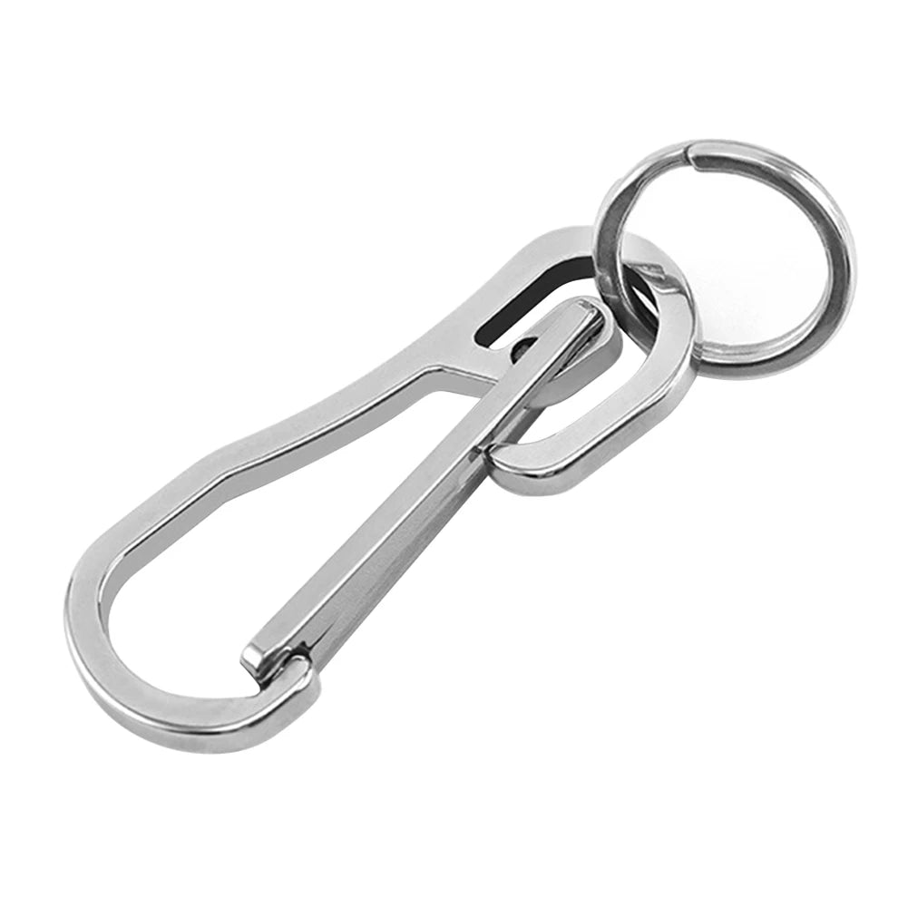 Titanium Steel Carabiner Keychain Clip | Outdoor Key Ring Carabiner Keychain Clip QXL Silver