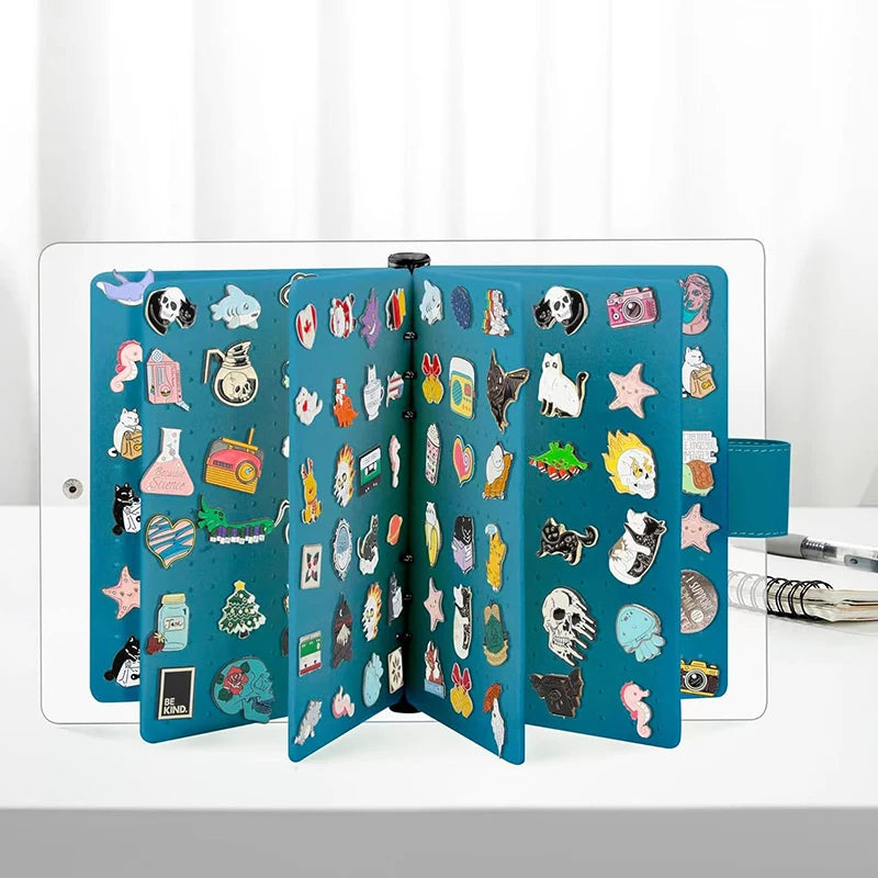 Felt Pin Display Book | 6-Page Badge & Brooch Organizer Album Pin Display Album QXL