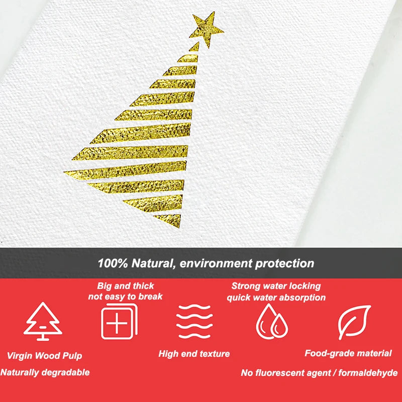 Christmas Paper Napkins 30×43cm | Virgin Wood Pulp Serviettes Paper Napkins QXL