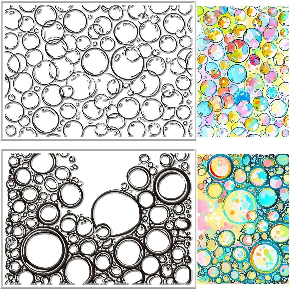 Clear Silicone Stamps | Summer Sea Circle Dots Design Craft Stamp QXL