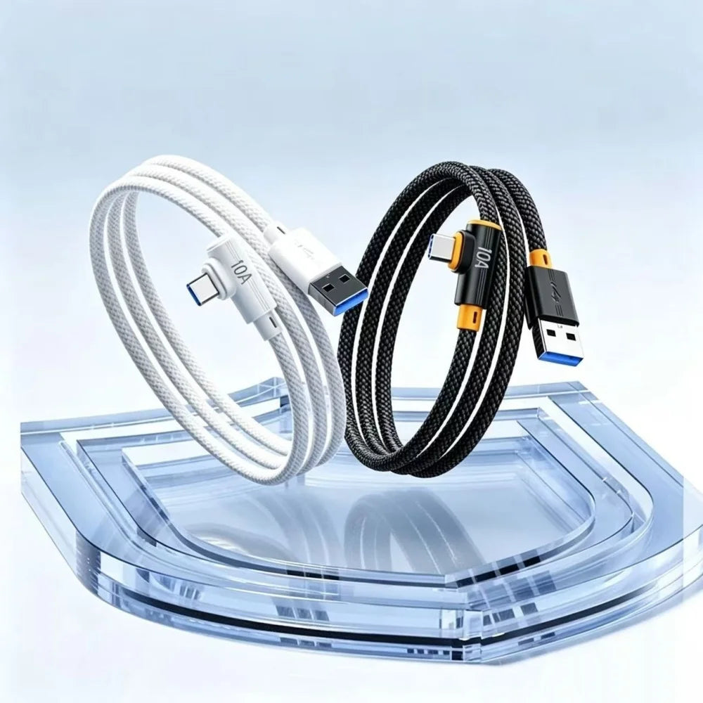 240W USB-A to USB-C 90° Elbow Fast Charging Cable | 5 Lengths USB-C Charging Cable QXL